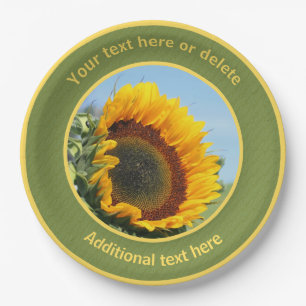 Sunflower In Sunshine Personalized Party Paper Plates