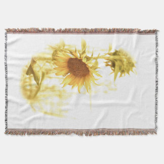 Sunflower in the Light Cotton Throw Blanket