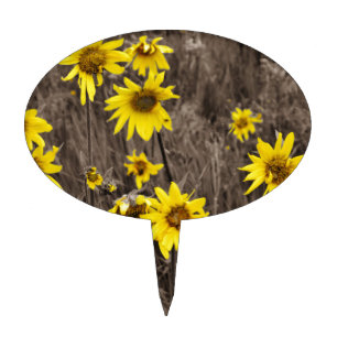 Sunflower in the Rocky Mountain Cake Topper
