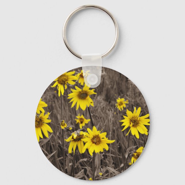Sunflower in the Rocky Mountain Keychain (Front)
