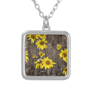 Sunflower in the Rocky Mountain Silver Plated Necklace