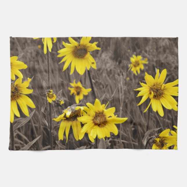 Sunflower in the Rocky Mountain Towel (Horizontal)