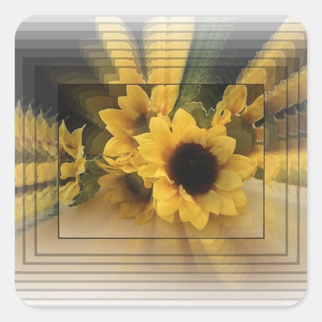 Sunflower Infinity Square Sticker (Front)