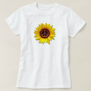 Sunflower inner Peace Symbol Sign Ukraine Flower T-Shirt