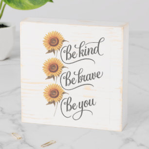Sunflower Inspiration Wooden Box Sign