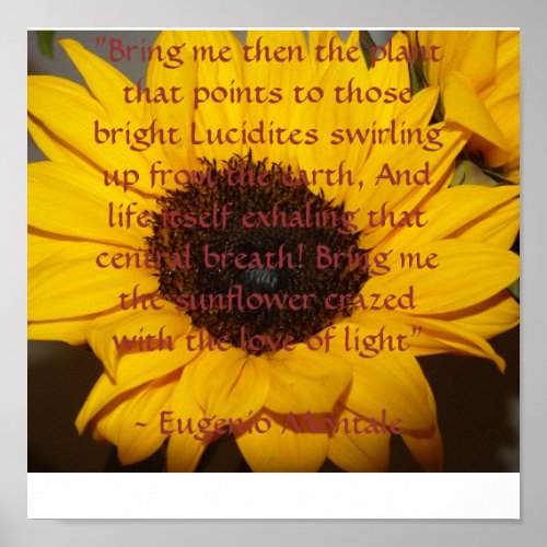 Sunflower inspirational poster with a quote