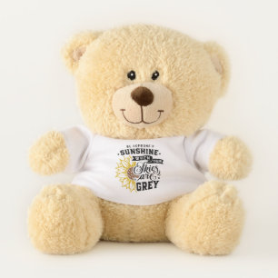 Sunflower Inspirational Quote Teddy Bear
