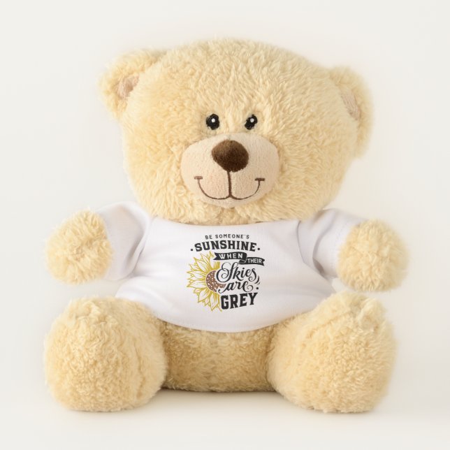 Sunflower | Inspirational Quote Teddy Bear (Front)