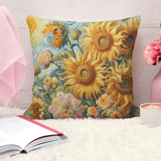 Sunflower Inspirations Throw Pillow (Creator Uploaded)