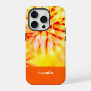 SUNFLOWER INSPIRED COLOR ORANGE TIE DYE DESIGN iPhone 15 PRO CASE