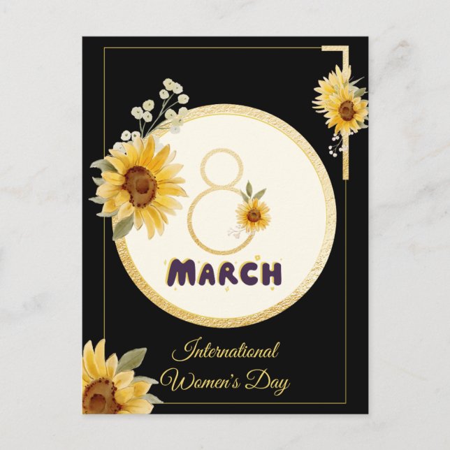 sunflower international Women's Day 2025 March 8  Invitation Postcard (Front)
