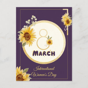 sunflower international Women's Day 2025 March 8 Postcard