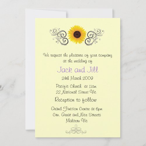 Sunflower Invitation