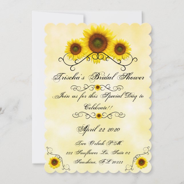 Sunflower Invitation Bridal Shower (Front)