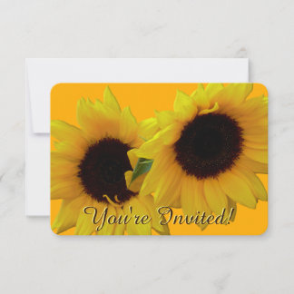 Sunflower Invitation Personalize Flower RSVP Card
