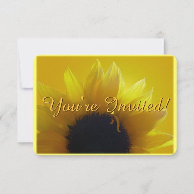 Sunflower Invitation Personalize Flower RSVP Card (Front)