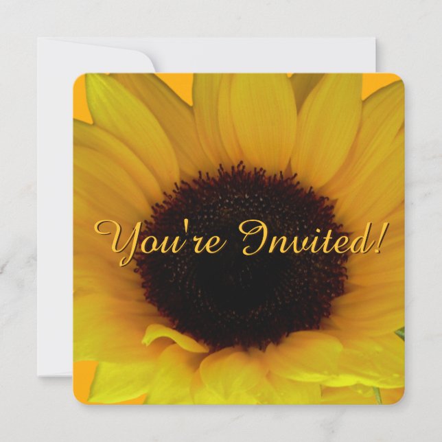 Sunflower Invitation Personalize Flower RSVP Card (Front)