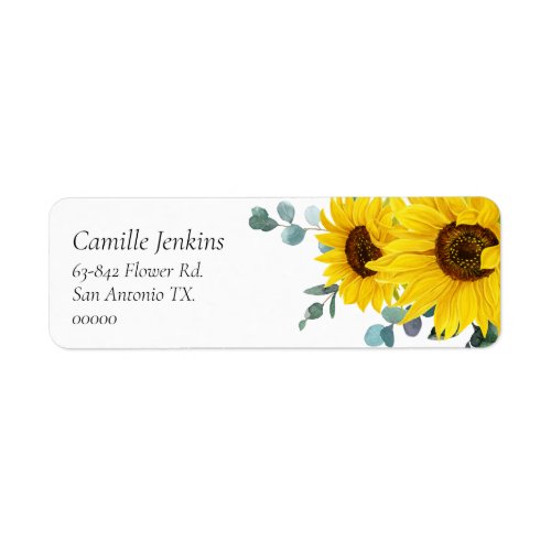 Sunflower Invitation Return Address Label