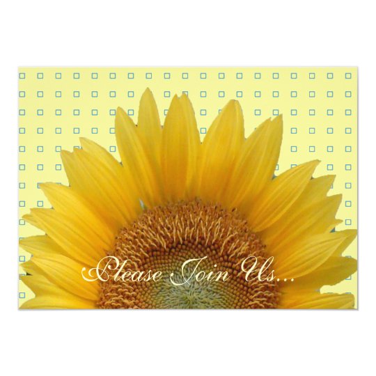 Sunflower Invitation with Squares 2