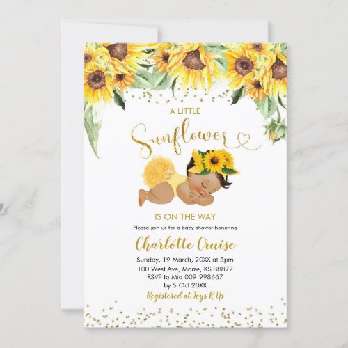 Sunflower is on the way Baby Shower Invitation