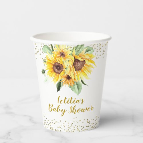 Sunflower is on the way Baby Shower Paper Cup