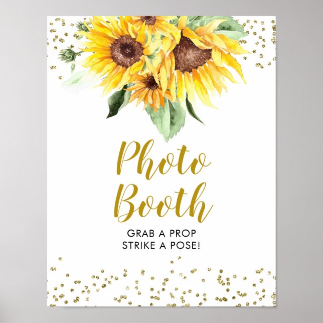 Sunflower is on the way Baby Shower Photo Booth Poster (Front)