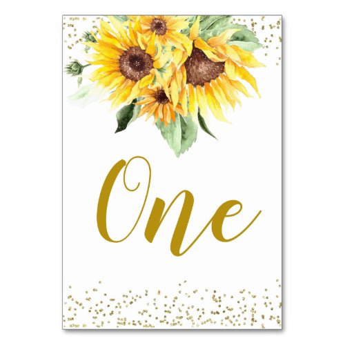 Sunflower is on the way Baby Shower Table Number