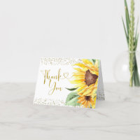 Sunflower is on the way Baby Shower Thank You Card