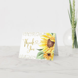 Sunflower is on the way Baby Shower Thank You Card