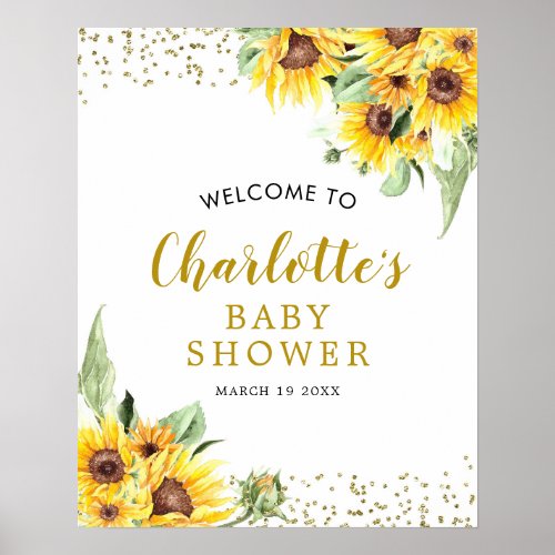 Sunflower is on the way Baby Shower Welcome Sign