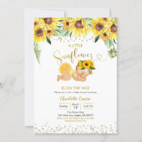 Sunflower is on the way Blonde Girl Baby Shower