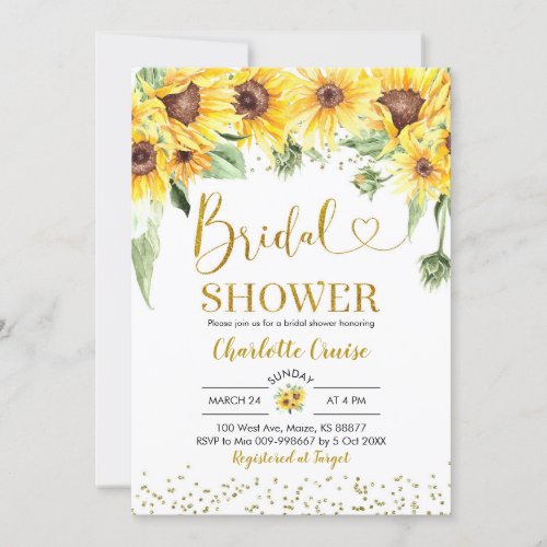 Sunflower is on the way Blonde Girl Baby Shower Invitation