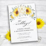 Sunflower Ivory Peony Floral Eucalyptus Wedding    Invitation