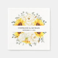 Sunflower Ivory Peony Floral Eucalyptus Wedding