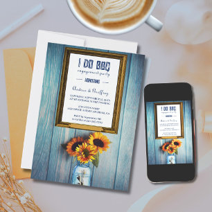 Sunflower Jar I DO BBQ Engagement Party Invitation