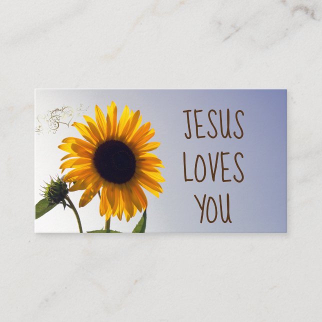 Sunflower Jesus Loves You Loyalty Card (Front)