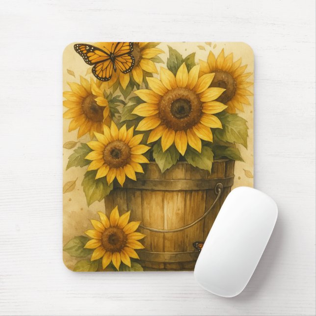 Sunflower Journal Mouse Pad (With Mouse)