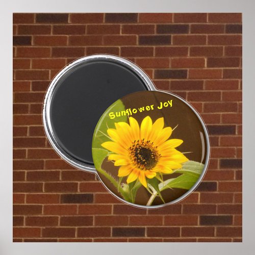 Sunflower Joy Round Magnet