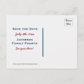 Sunflower July 4th Party or Reunion Save the Date Announcement Postcard (Back)