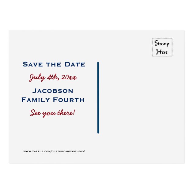 Sunflower July 4th Party Or Reunion Save The Date Postcard