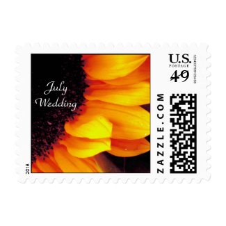 Sunflower July Wedding Stamp Save The Date