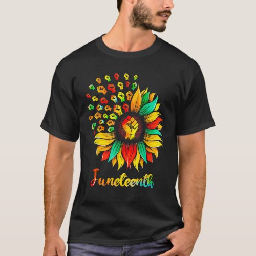 Sunflower Juneteenth TShirt Black History T_Shirt