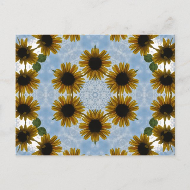 Sunflower Kaleidoscope 4 Postcard (Front)