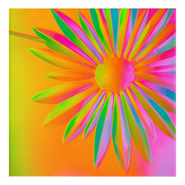 Sunflower Kaleidoscope Acrylic Wall Art - Captivat (Front)