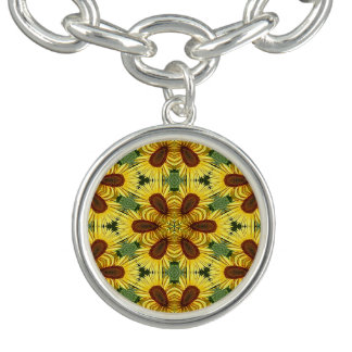 Sunflower Kaleidoscope Charm Bracelet