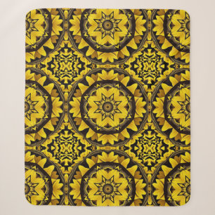 Sunflower Kaleidoscope Sherpa Blanket