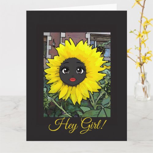 Sunflower Kawaii Smile Anime Card