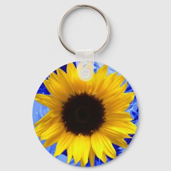 Sunflower Keychain by KingdomArt at Zazzle