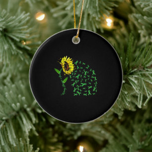 Sunflower Kidney Disease Awareness Gift Tee Ceramic Ornament