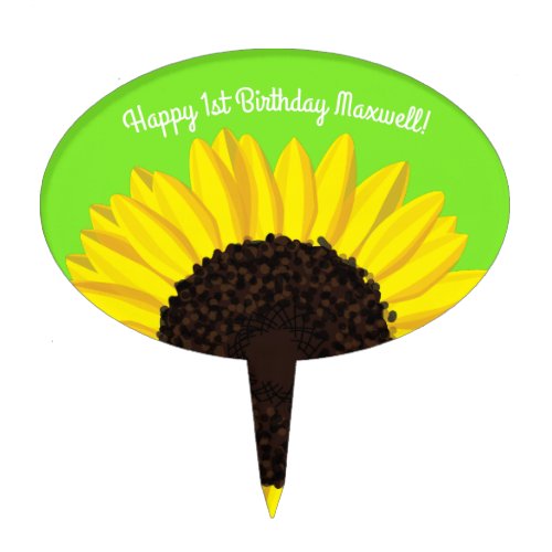 Sunflower Kids Birthday Party Cake Topper